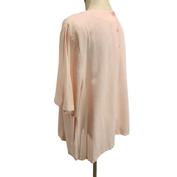 22W Ms Russ Womens 1980s Pink Blouse Shirt Short Sleeve Pullover - Picture 4 of 9